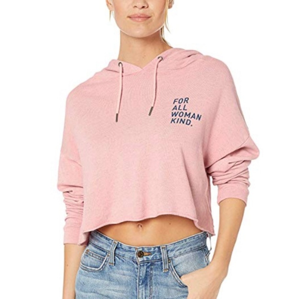 good hYOUman Pink Cropped Hoodie